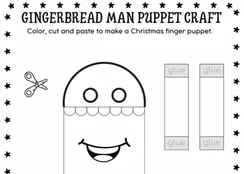Printable Paper Gingerbread Man Christmas Puppet - Festive DIY Craft for Kids